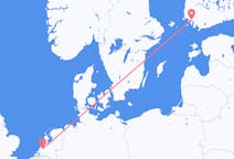 フィンランドのトゥルクから、オランダのロッテルダムまでのフライト