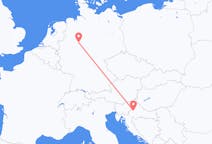 Flyg från Zagreb, Kroatien till Paderborn, Tyskland