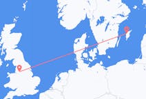 Loty z Manchester, Anglia z Visby (Dania), Szwecja