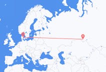 Flights from Omsk, Russia to Aarhus, Denmark