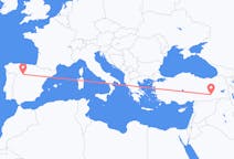 Flyreiser fra Valladolid, Spania til Diyarbakir, Tyrkia