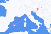 Flyg från Zagreb, Kroatien till Palma de Mallorca, Spanien