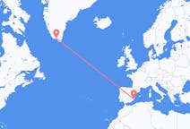 出发地 西班牙阿利坎特目的地 格陵兰纳萨克的航班