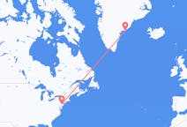 来自美国出发地 費城目的地 格陵兰库鲁苏克的航班
