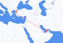 Flyrejser fra Abu Dhabi, De Forenede Arabiske Emirater til Izmir, Tyrkiet
