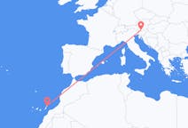 Flyreiser fra Klagenfurt, Østerrike til Lanzarote, Spania