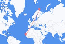 Vuelos de Rodapié de gorra, Senegal a Kirkenes, Noruega