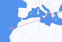 出发地 希腊从 凯法利尼亚岛目的地 西班牙Las Palmas de Gran Canaria的航班