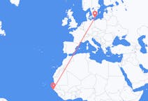 Vluchten van Cap Plinten, Senegal naar Bornholm, Denemarken