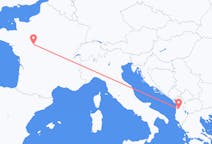 Flyg från Tirana, Albanien till Tours, Frankrike