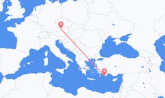 ギリシャのカステロリゾ島から、オーストリアのリンツまでのフライト