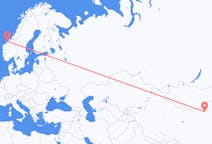 出发地 中国呼和浩特市目的地 挪威克里斯蒂安松的航班