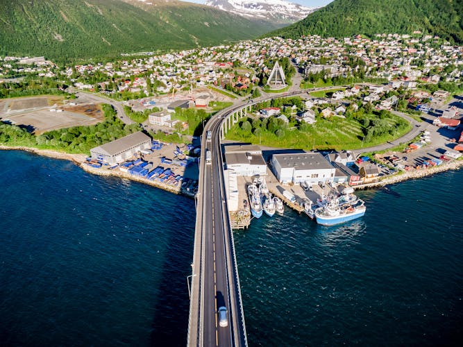 Bridge of city Tromso, Norway.