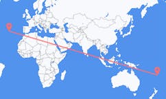 Flyrejser fra Kadavu Island, Fiji til Horta, Portugal