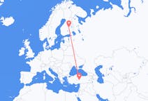 Flyreiser fra Kayseri, Tyrkia til Kuopio, Finland