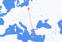 Flyg från Naxos, Grekland till Warszawa, Polen