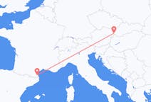 Flyg från Bratislava, Slovakien till Perpignan, Frankrike