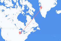 Loty z Peoria, Stany Zjednoczone do Kangerlussuaqa, Grenlandia
