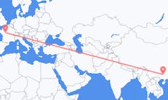 Flyreiser fra Liuzhou, Kina til Tours, Frankrike