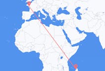 出发地 马达加斯加出发地 貝島目的地 法国南特的航班