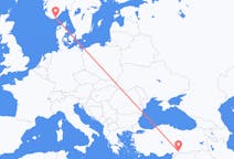 Loty z Gaziantep, Turcja do Kristiansand, Norwegia