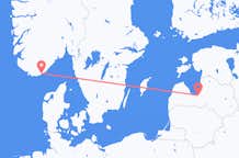 Vols de Kristiansand, Norvège pour Riga, Lettonie