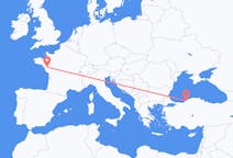出发地 土耳其出发地 宗古尔达克目的地 法国南特的航班