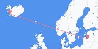 아이슬란드에서 라트비아까지 운항하는 항공편
