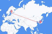Vluchten van Tokushima, Japan naar Helsinki, Finland