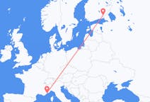 Flyreiser fra Villmanstrand, Finland til Nice, Frankrike