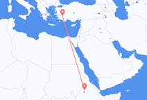 出发地 埃塞俄比亚出发地 貢德爾目的地 土耳其代尼茲利的航班
