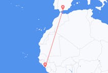Flug frá Conakry til Malaga