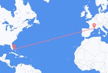 Flyg från Bimini, Bahamas till Montpellier, Frankrike