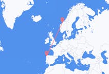 Flyg från Kristiansund, Norge till Santiago de Compostela (regionhuvudort), Spanien
