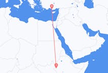 Flyreiser fra Gambela, Ethiop, Etiopia til Gazipaşa, Tyrkia