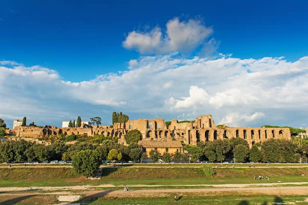 photo of View on antique Palatine Hill in Rome. Rome is a famous tourist destination.
