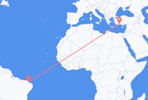 Flyreiser fra Aracati, Brasil til Antalya, Tyrkia