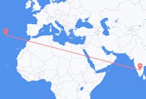 インドのから バンガロール、ポルトガルのへ サンタマリア島フライト