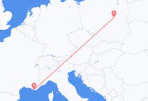 Flyg från Toulon, Frankrike till Warszawa, Polen