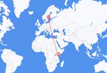 Flyreiser fra Zanzibar, Tanzania til Visby, Sverige