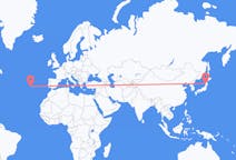 Flyrejser fra Akita, Akita, Japan til Ponta Delgada, Portugal