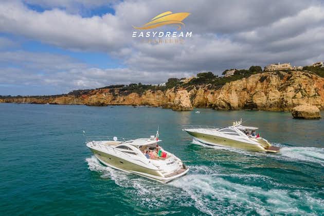 Croisière privée d'une journée sur la côte de l'Algarve en yacht de luxe