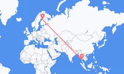 Flyreiser fra Bokpyin, Myanmar (Burma) til Uleåborg, Finland