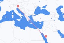 Flights from Yanbu, Saudi Arabia to Trieste, Italy