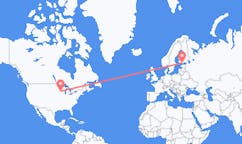Flyrejser fra La Crosse, USA til Helsinki, Finland