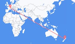 Flyg från Paraparaumu, Nya Zeeland till Genève, Schweiz