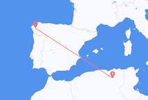 出发地 阿尔及利亚出发地 巴特纳目的地 西班牙圣地亚哥 － 德孔波斯特拉的航班