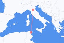チュニジアのから エンフィダ、イタリアのへ フィレンツェフライト