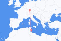 Flyreiser fra Djerba, Tunisia til Friedrichshafen, Tyskland