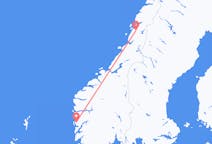 Vluchten van Mosjøen naar Bergen